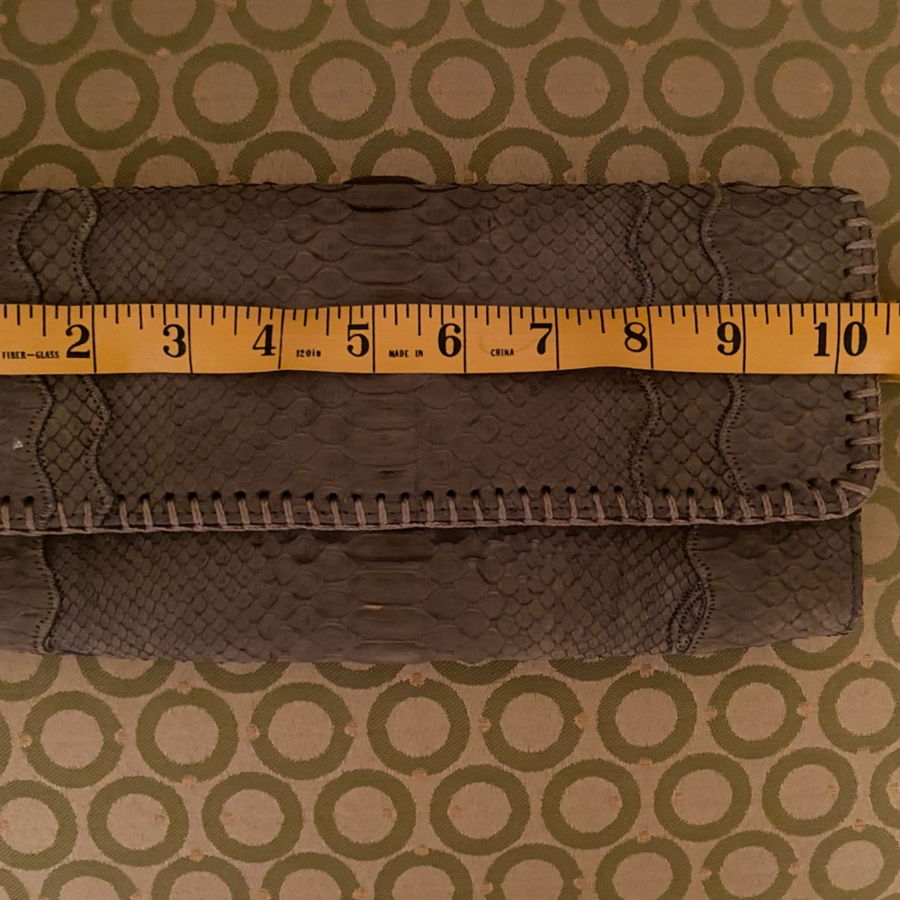 Carlos Falchi Python Skin Clutch With Strap - image 4